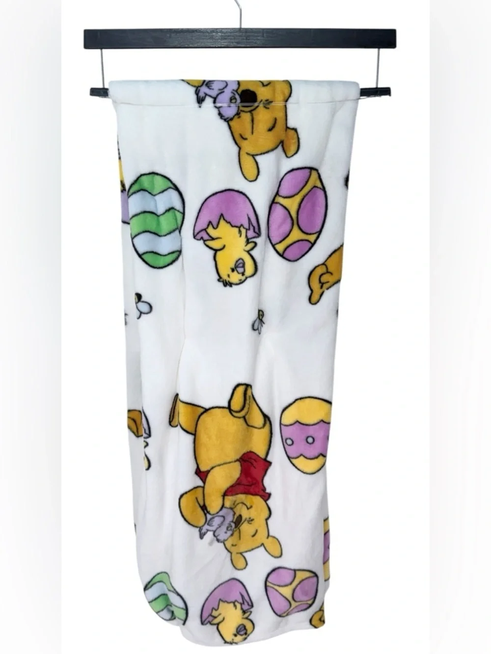 Disney Winnie The Pooh Plush Throw Blanket Easter Eggs Chick Print 50x70 Soft
